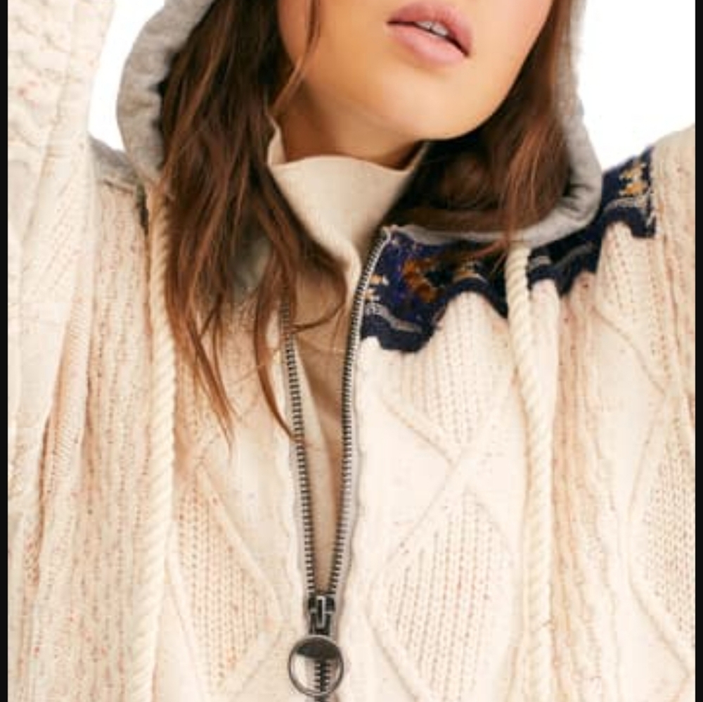 Free People Sweater Coat Capture The Moment Heavy Weight Chunky Knit Sm & Md NWT - Picture 13 of 15